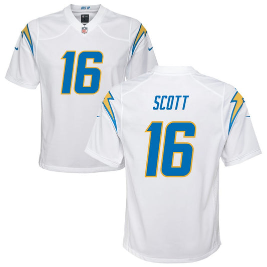 JK Scott Los Angeles Chargers Nike Youth Game Jersey - White