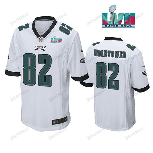 John Hightower 82 Philadelphia Eagles Super Bowl LVII Game Player Men Jersey - White