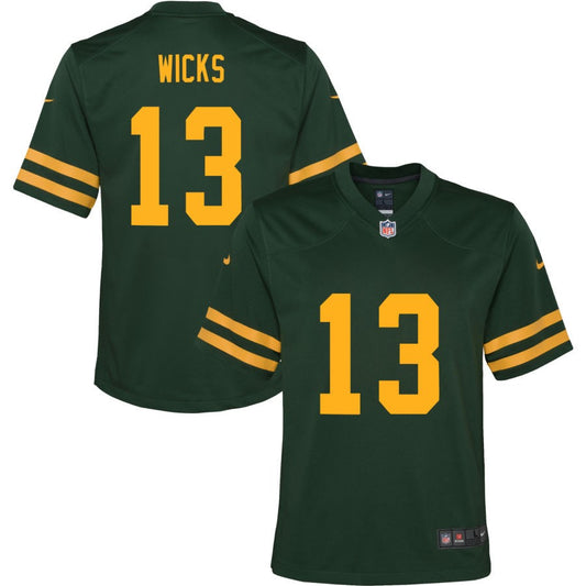 Dontayvion Wicks Green Bay Packers Nike Youth Alternate Jersey - Green