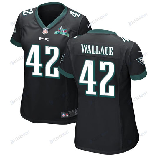 K'Von Wallace 42 Philadelphia Eagles Super Bowl LVII Champions Women Game Jersey - Black