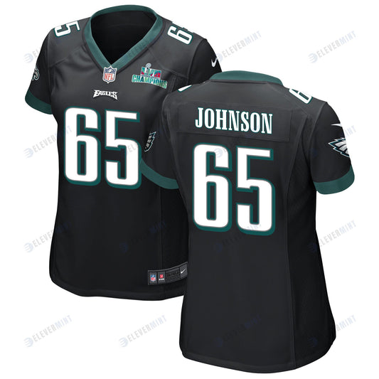 Lane Johnson 65 Philadelphia Eagles Super Bowl LVII Champions Women Game Jersey - Black