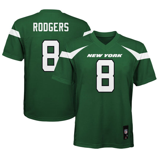 Aaron Rodgers New York Jets Youth Replica Player Jersey - Gotham Green