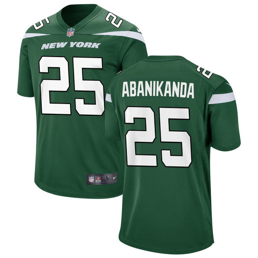 Israel Abanikanda New York Jets Nike Game Jersey - Gotham Green