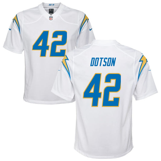 Elijah Dotson Los Angeles Chargers Nike Youth Game Jersey - White