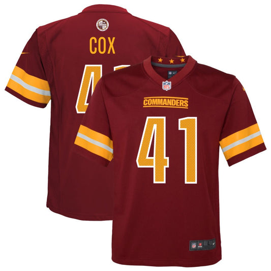 Jabril Cox Washington Commanders Nike Youth Game Player Jersey - Burgundy
