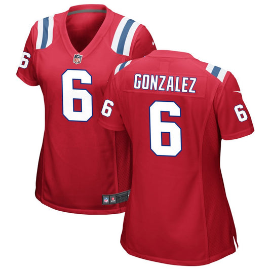 Christian Gonzalez New England Patriots Nike Women's Alternate Jersey - Red