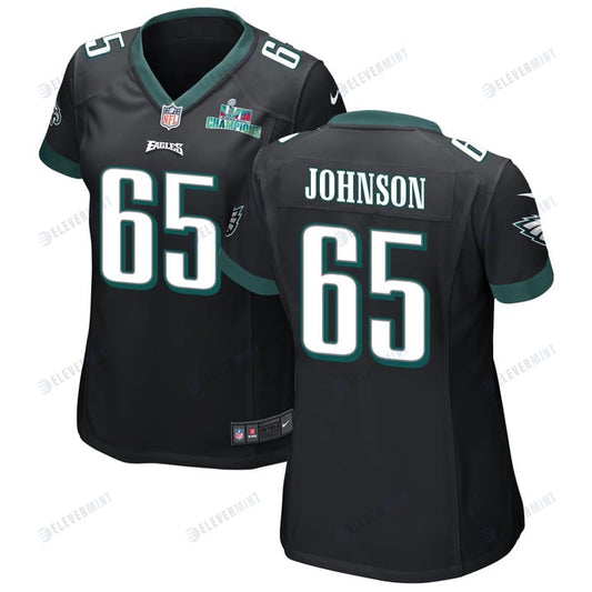 Lane Johnson 65 Philadelphia Eagles Super Bowl LVII Champions Women Game Jersey - Black