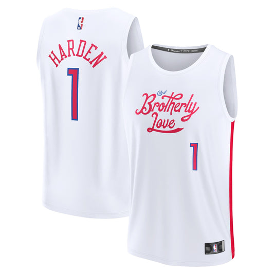 James Harden Philadelphia 76ers Fanatics Branded 2022/23 Fastbreak Jersey - City Edition - White