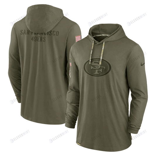 Men San Francisco 49ers 2022 Salute to Service Tonal Pullover Hoodie - Olive