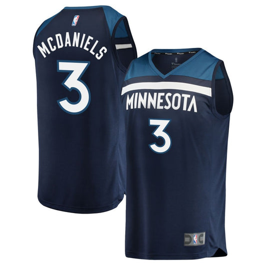 Jaden McDANIELS Minnesota Timberwolves Fanatics Branded Youth Fast Break Replica Jersey Navy - Icon Edition