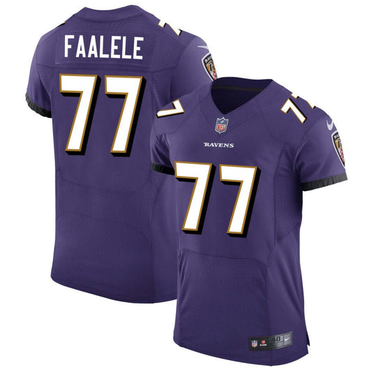 Daniel Faalele Baltimore Ravens Nike Speed Machine Elite Jersey - Purple