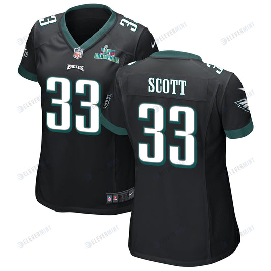 Josiah Scott 33 Philadelphia Eagles Super Bowl LVII Champions Women Game Jersey - Black