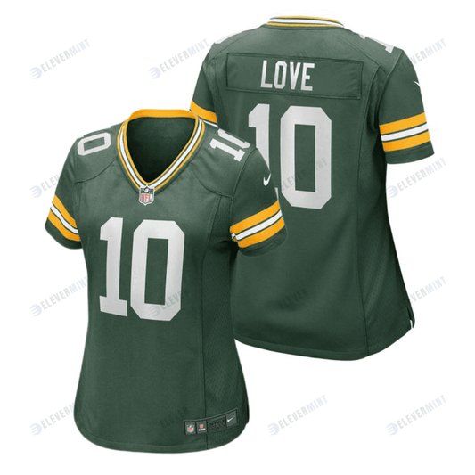 Jordan Love 10 Green Bay Packers Women Home Game Jersey - Green