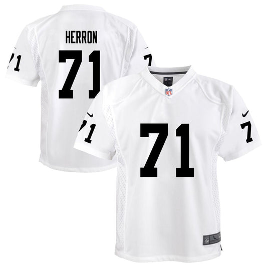 Justin Herron Las Vegas Raiders Nike Youth Team Game Jersey - White