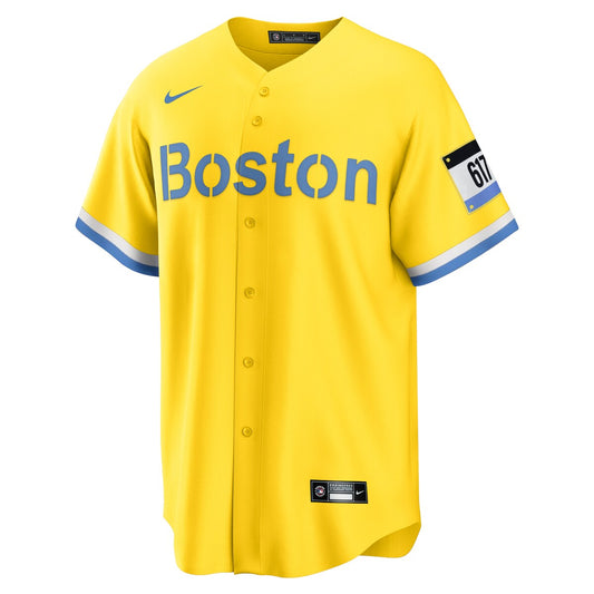 Men's  Nike Red Sox City Connect Replica Jersey - Gold
