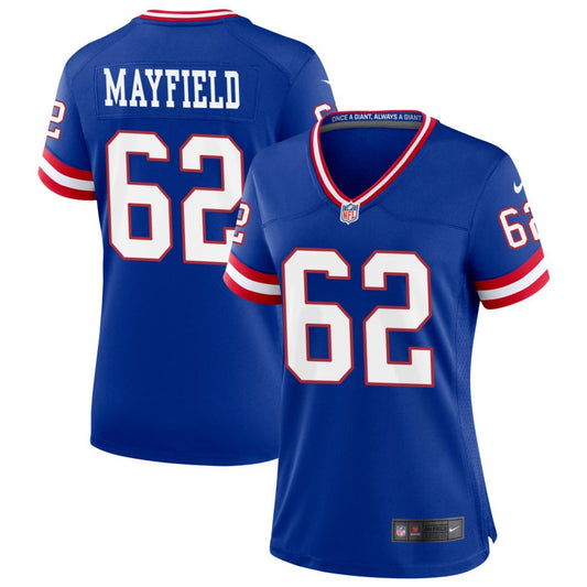 Jalen Mayfield New York Giants Nike Women's Classic Game Jersey - Royal