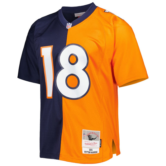 Men's Peyton Manning Mitchell & Ness Broncos 2015 Split Legacy Replica Jersey - Navy