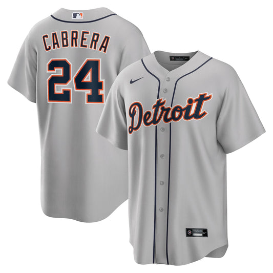 Men's Miguel Cabrera Nike Tigers Home Replica Name Jersey - Grey