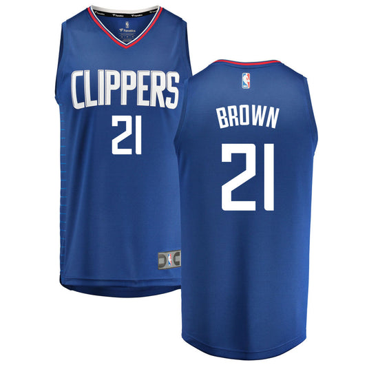 Kobe Brown LA Clippers Fanatics Branded Fast Break Replica Jersey Royal - Icon Edition