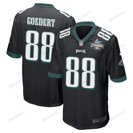 Dallas Goedert 88 Philadelphia Eagles Super Bowl LVII Champions 2 Stars Men Game Jersey - Black