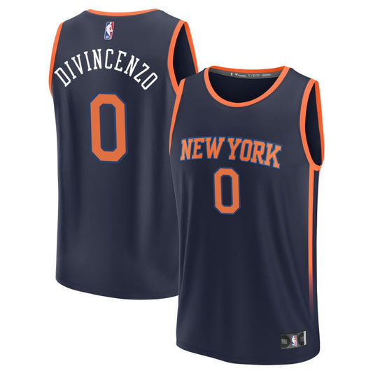 Donte DiVincenzo New York Knicks Fanatics Branded Youth Fast Break Replica Jersey - Statement Edition - Navy