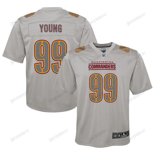 Chase Young 99 Washington Commanders YOUTH Atmosphere Fashion Game Jersey - Gray