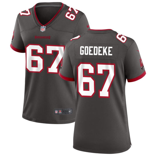 Luke Goedeke Tampa Bay Buccaneers Nike Women's Alternate Game Jersey - Pewter