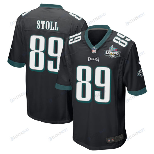 Jack Stoll 89 Philadelphia Eagles Super Bowl LVII Champions 2 Stars Men Game Jersey - Black