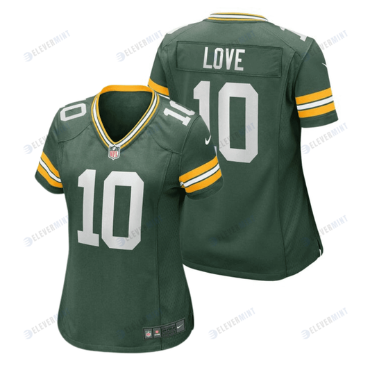 Jordan Love 10 Green Bay Packers Women Home Game Jersey - Green