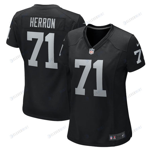 Justin Herron 71 Las Vegas Raiders Women Team Game Jersey - Black