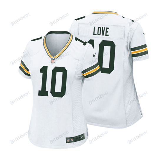Jordan Love 10 Green Bay Packers Women Away Game Jersey - White