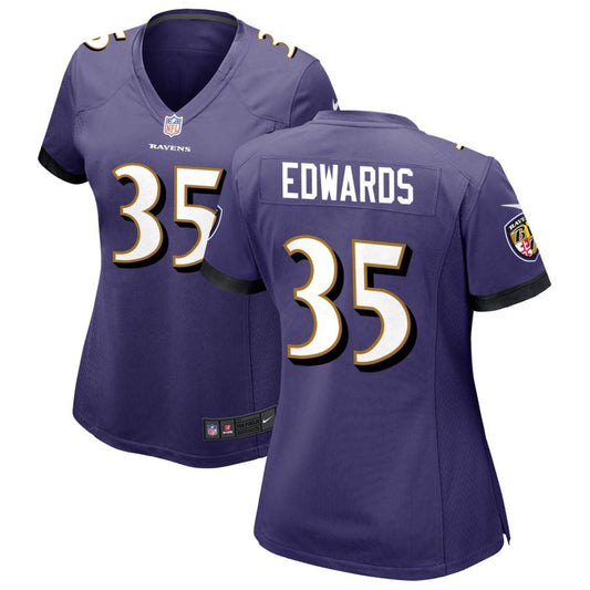 Gus Edwards Baltimore Ravens Nike Women's Game Jersey - Purple