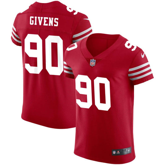 Kevin Givens San Francisco 49ers Nike Vapor Elite Jersey - Scarlet