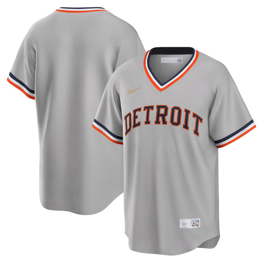 Men's  Nike Tigers Road Cooperstown Team Jersey - Grey