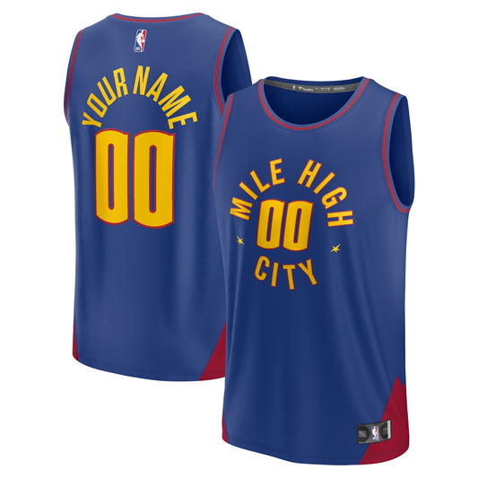 Denver Nuggets Fanatics Branded 2022/23 Fast Break Custom Replica Jersey - Blue - Statement Edition