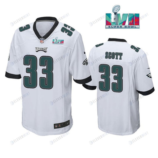 Josiah Scott 33 Philadelphia Eagles Super Bowl LVII Game Player Men Jersey - White