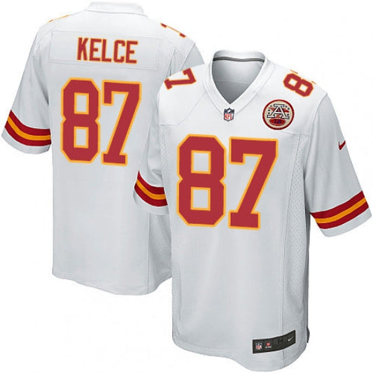 Men's Kansas City Chiefs Travis Kelce Game Jersey White