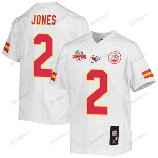 Ronald Jones 2 Kansas City Chiefs Super Bowl LVII Champions 3 Stars Youth Game Jersey - White