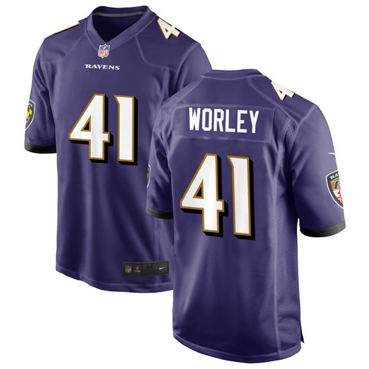 Daryl Worley Baltimore Ravens Nike Game Jersey - Purple