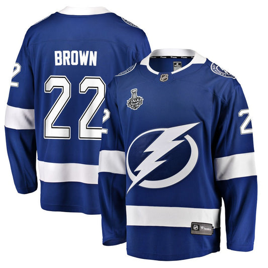 Logan Brown Tampa Bay Lightning Fanatics Branded 2021 Stanley Cup Champions Home Breakaway Jersey - Blue