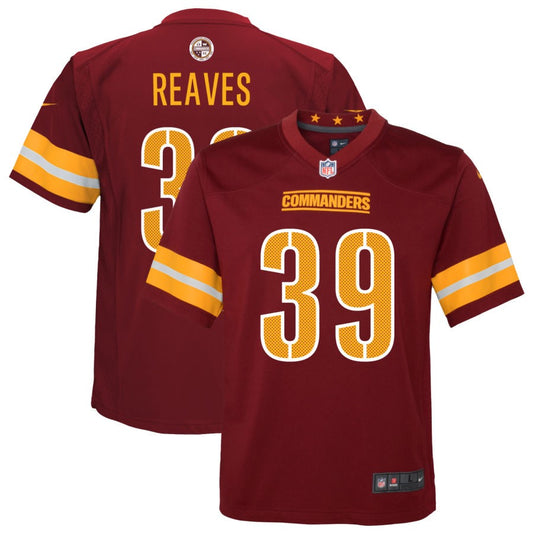 Jeremy Reaves Washington Commanders Nike Youth Game Player Jersey - Burgundy