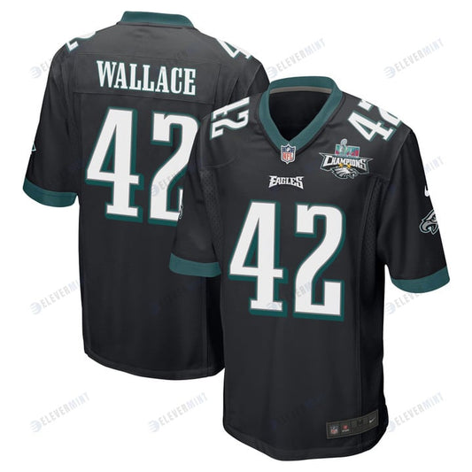 K'Von Wallace 42 Philadelphia Eagles Super Bowl LVII Champions 2 Stars Men Game Jersey - Black