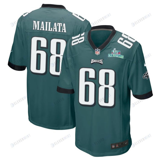 Jordan Mailata 68 Philadelphia Eagles Super Bowl LVII Champions Men Game Jersey - Midnight Green
