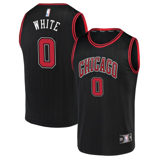 Coby White Chicago Bulls Fanatics Branded Fast Break Replica Jersey Black - Statement Edition