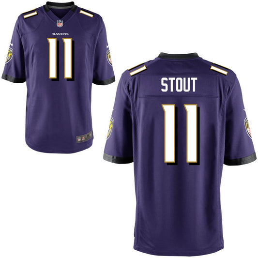 Jordan Stout Baltimore Ravens Nike Youth Game Jersey - Purple