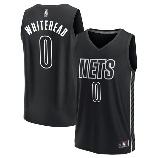 Dariq Whitehead Brooklyn Nets Fanatics Branded Youth Fast Break Replica Jersey - Statement Edition - Black