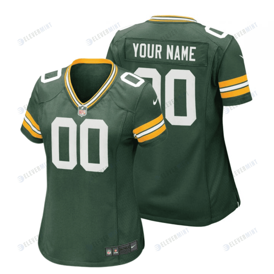 Green Bay Packers Women Custom Home Game Jersey - Green