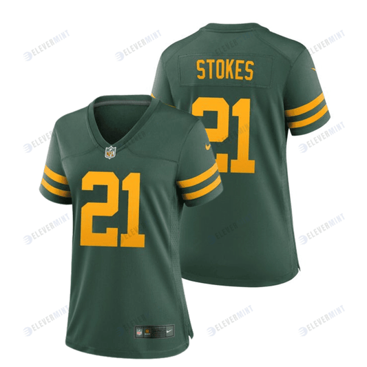 Eric Stokes 21 Green Bay Packers 50s Classic Women Game Jersey - Green & Gold
