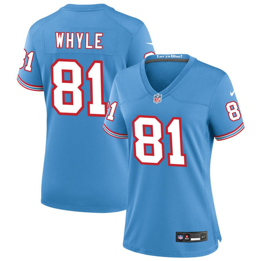 Josh Whyle Tennessee Titans Nike Women's Oilers Throwback Game Jersey - Light Blue