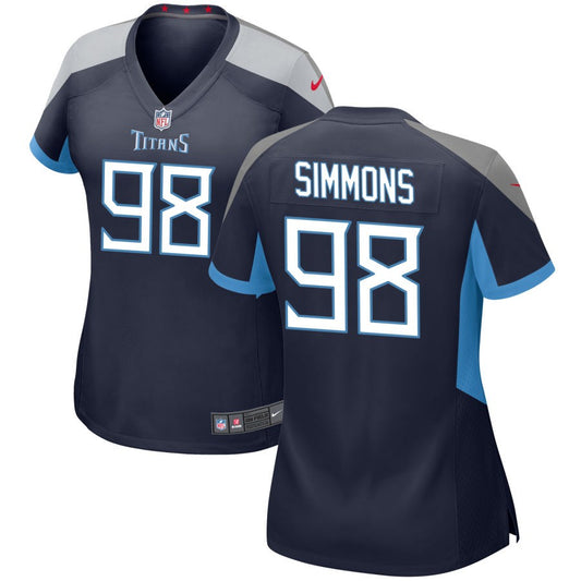 Jeffery Simmons Tennessee Titans Nike Women's Game Jersey - Navy